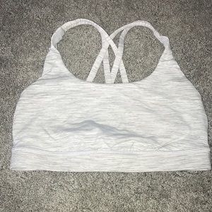 Lululemon white stripped sports bra